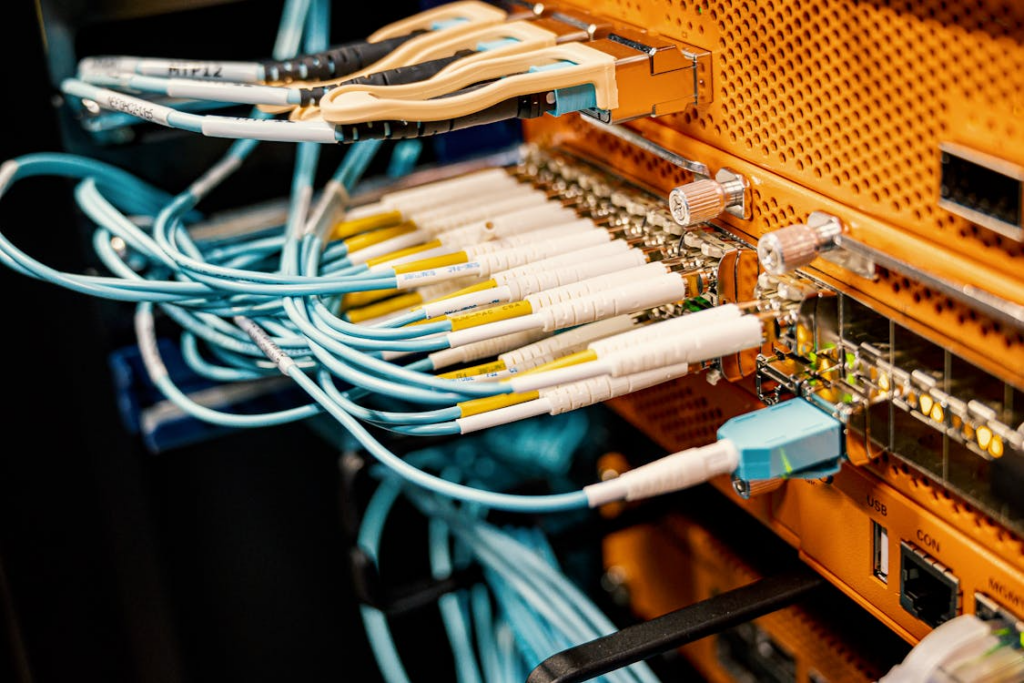 server network cables showing how the internet works in plain English
