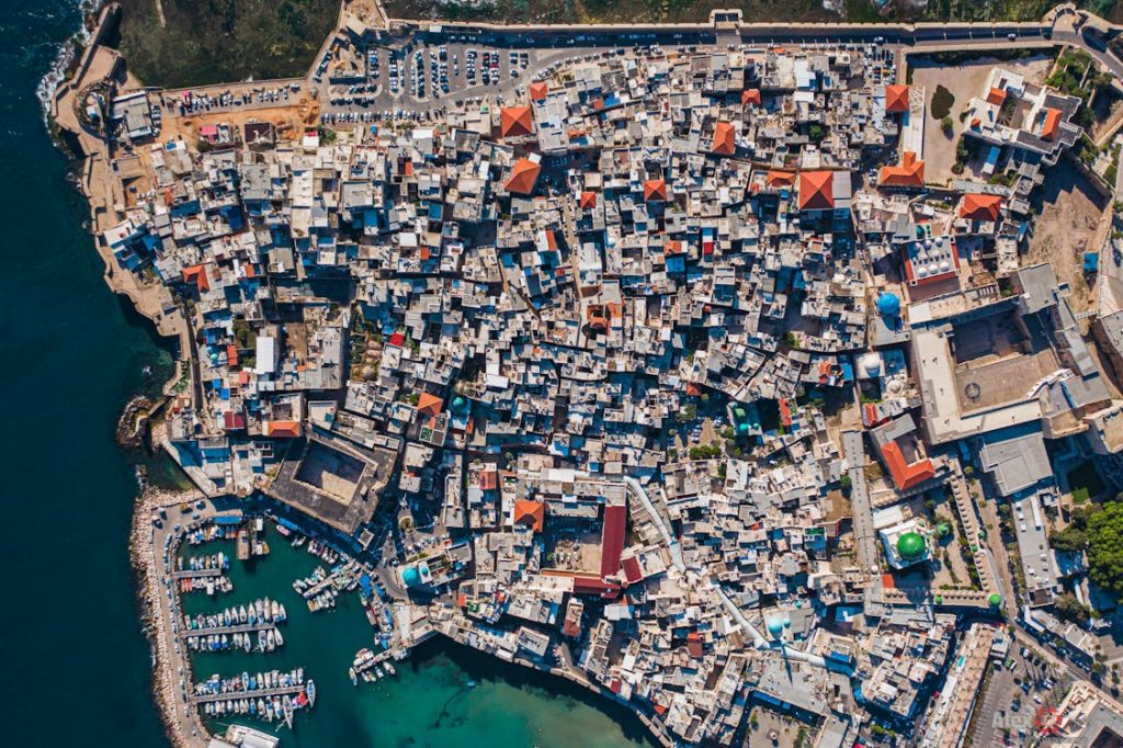 why cities look the way they do shown through dense historic city layout aerial view