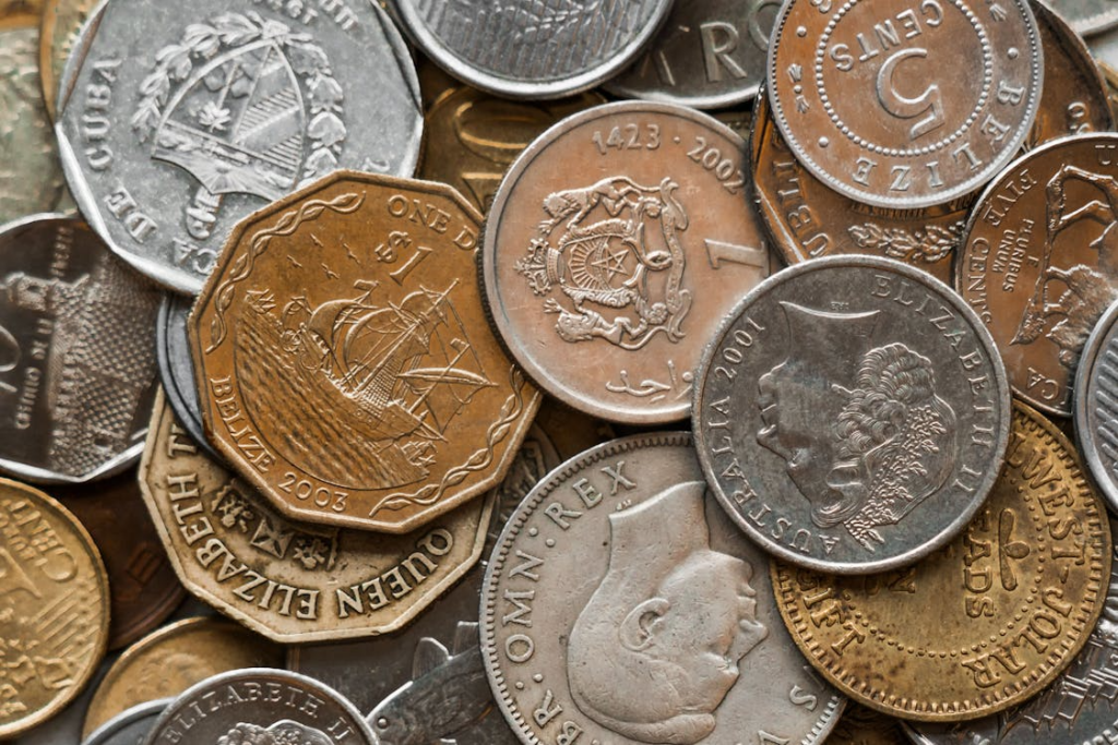 how money evolved shown through assorted old world coins